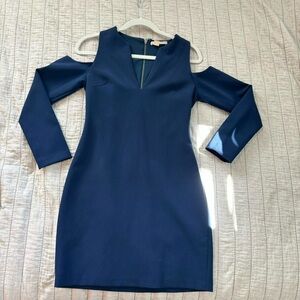 Alice + Olivia Navy Cold Shoulder Mini Dress